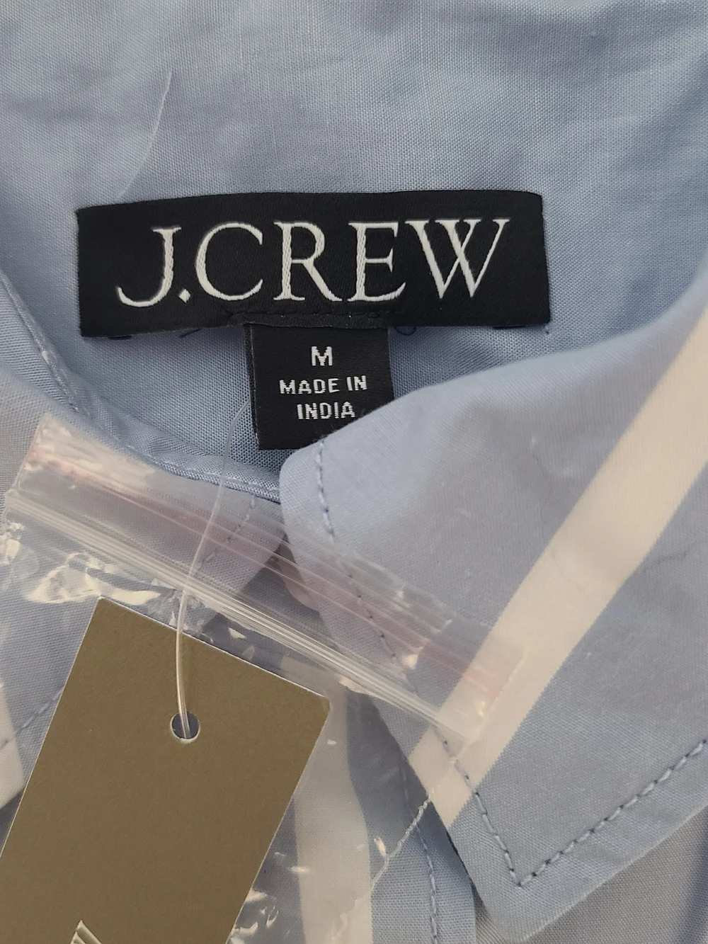 J.CREW M Etienne Crop Blue White Stripe Boxy Oversize Cotton Poplin Button Top